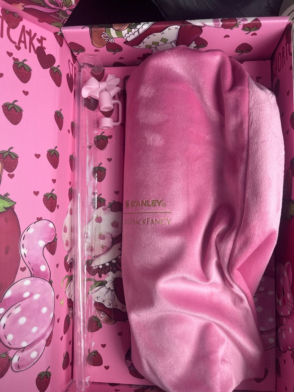 Strawberry Shortcake x Stanley quencher water bottle cup loveshackfancy gift box - Picture 2 of 5